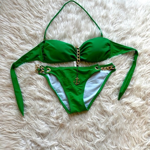 Other - Emerald green bikini. Gold accents. Size Large runs small. New without tags.